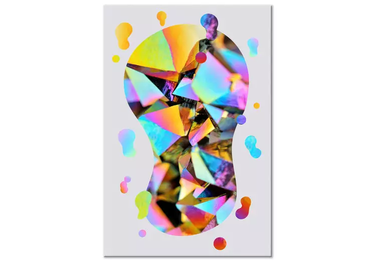 Regnbågsabstraktion - en färgstark form med en oklar geometri.