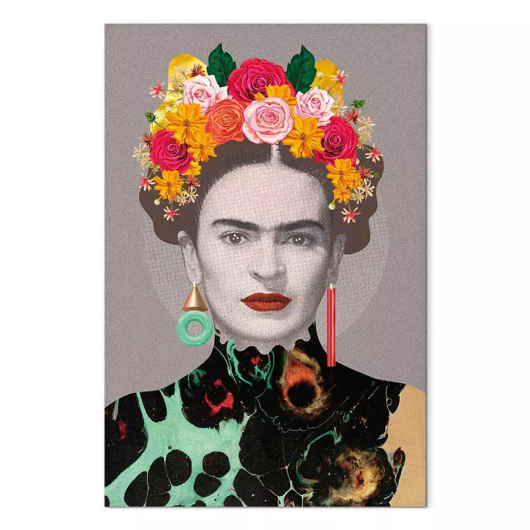 Blomsterporträtt av kvinna (1-del) - färgglada figurer