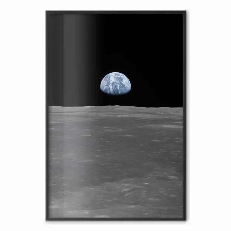 Långt hemifrån - utsikt från månen till jorden i rymden