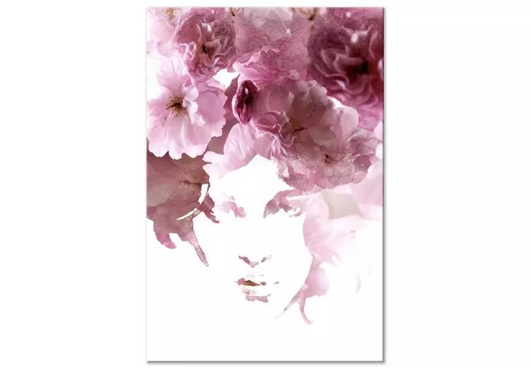Blomporträtt av en kvinna - abstrakt motiv med kvinna och blommor
