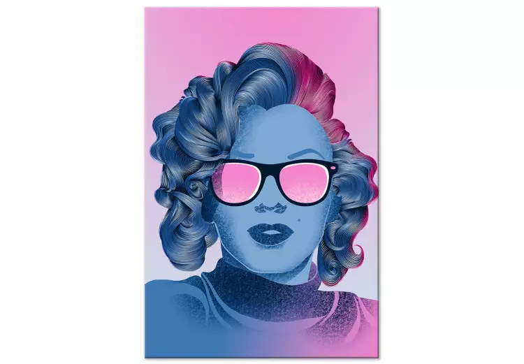 Blått porträtt av Marilyn Monroe - Norma Jeanes ansikte 