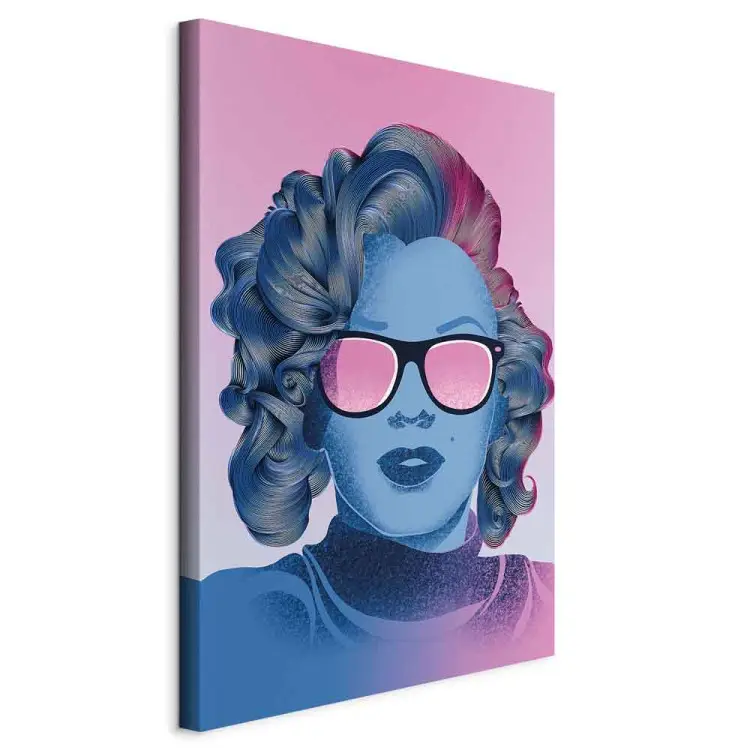 Blått porträtt av Marilyn Monroe - Norma Jeanes ansikte 