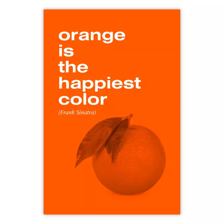 Den lyckligaste färgen - citat och apelsin på apelsinbakgrund