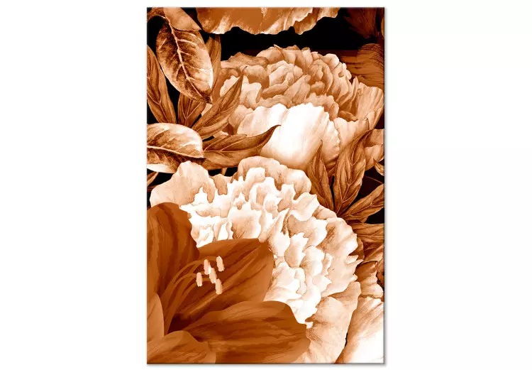Bukett av liljor och pioner i sepia - fotografi av blommor i sepiafärg