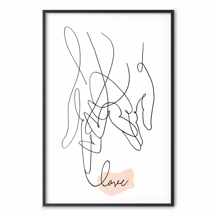 Inflätad känsla - line art av hållande händer och text