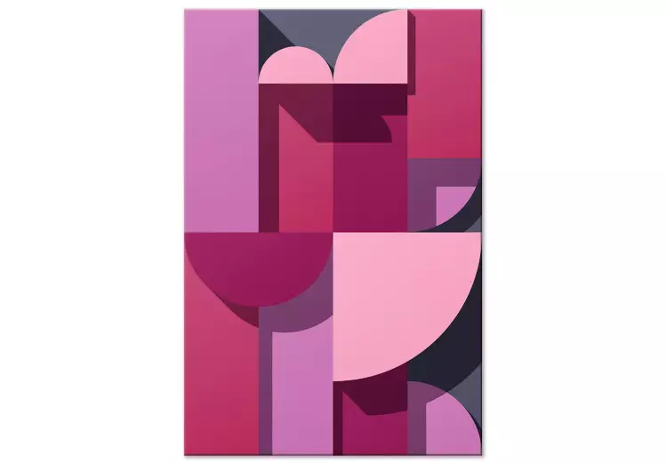 Rosa och ljung geometriska figurer - abstrakt på grå bakgrund