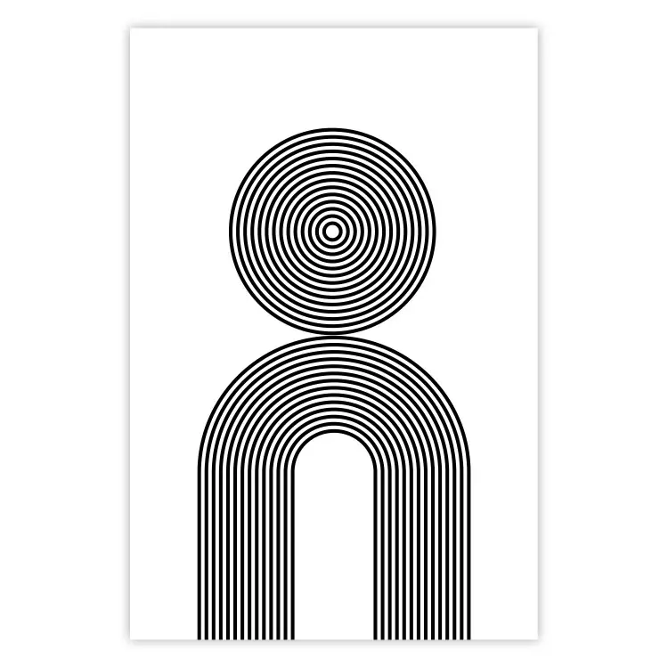 Rapsodi - abstrakta linjer med illusionen av figurer på vit botten