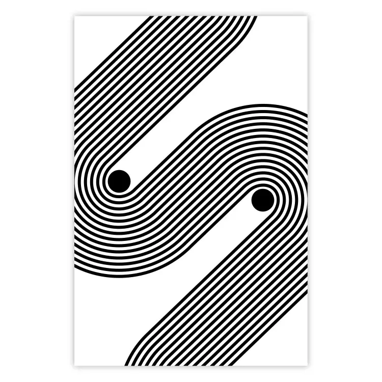 Monokrom Symfoni - abstrakta svarta linjer som skapar vågor