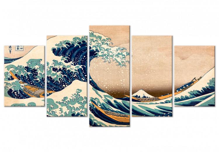Canvastavla The Great Wave off Kanagawa (5 Parts) Wide