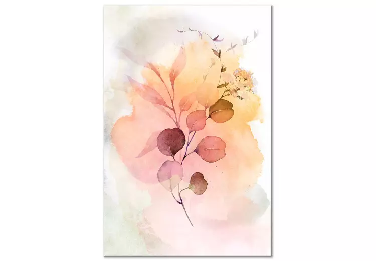 Akvarellkvist (1-del) vertikal - blomma på spillfärgsbakgrund