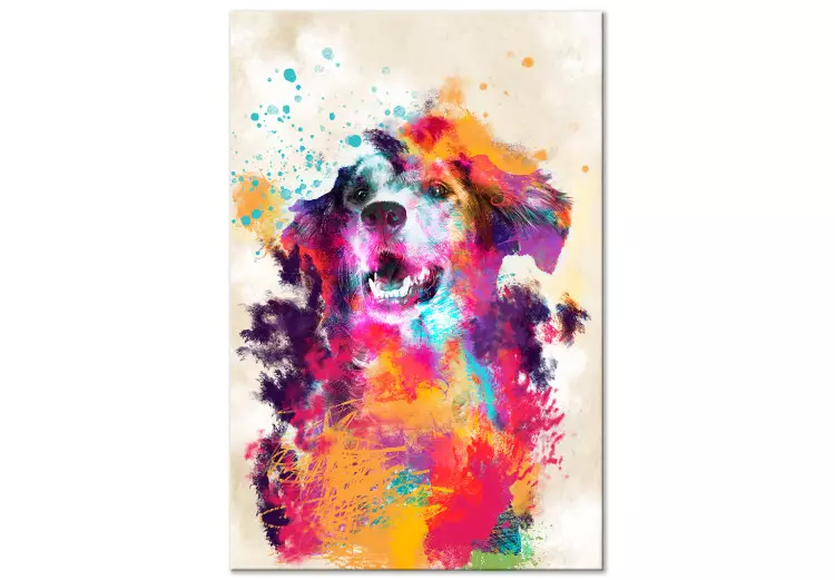 Akvarellhund (1-del) vertikal - futuristiskt färgstarkt djur