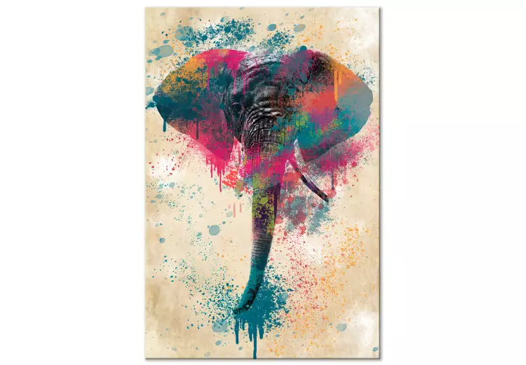Elefantens snabel (1-del) vertikal - futuristiskt mångfärgat elefant