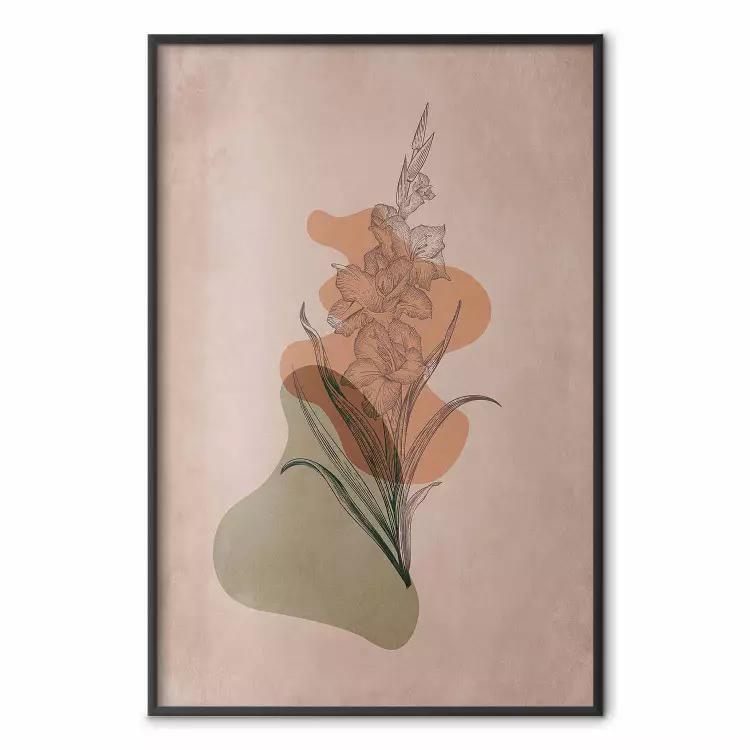 Mieczyk - varm abstraktion med blomma och runda former i boho-stil