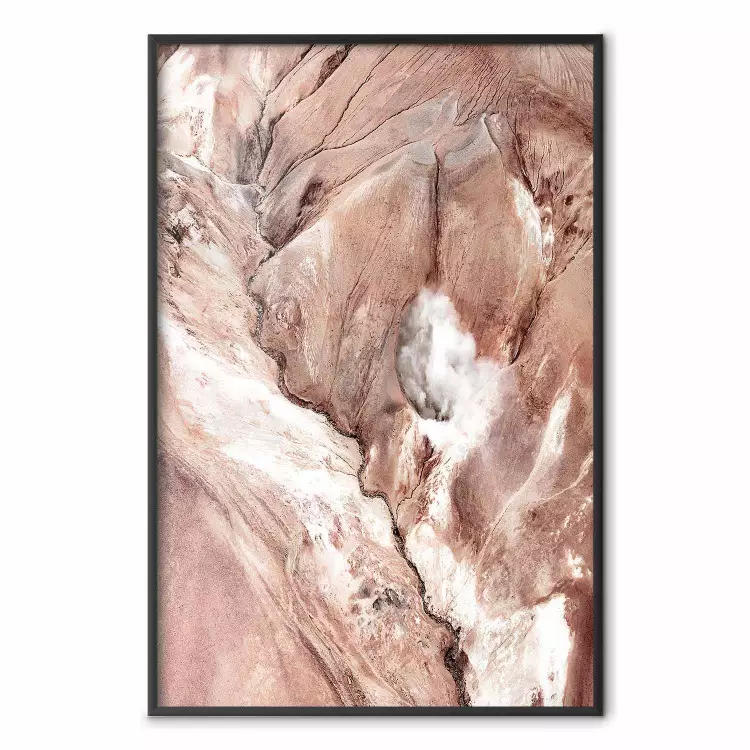 Meandrar - abstrakt landskapskomposition av spruckna ljusa klippor