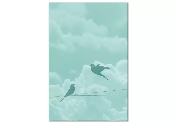 Flygande skugga (1-delige) vertikalt - pastellandskap av fåglar på himlen