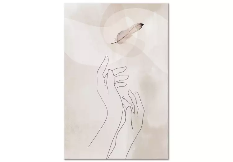 Perfekt lätthet (1-del) vertikal - abstrakt linjär konst av händer