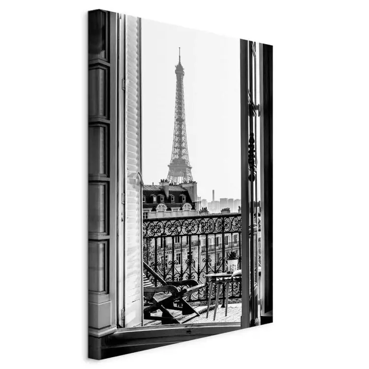 Utsikt från balkongen vertikal - arkitektur i staden Paris