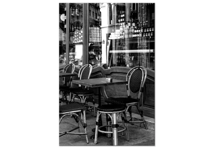 Café i Paris - svartvitt fotografi av den franska huvudstaden