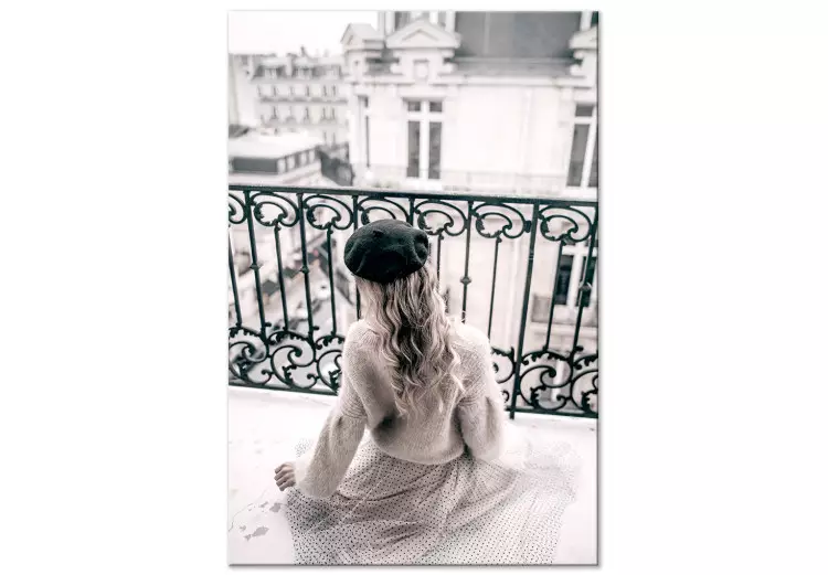 Majdagdröm (1-panel) vertikal - kvinna på en balkong i Paris