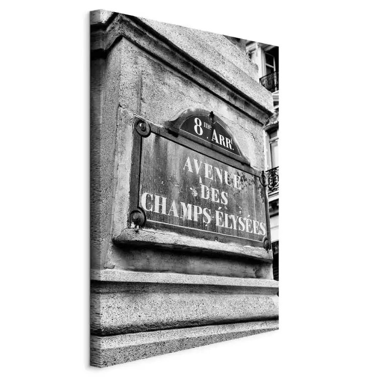 Avenue Champs-Elysees - svartvit grafik med den berömda gatan i Paris