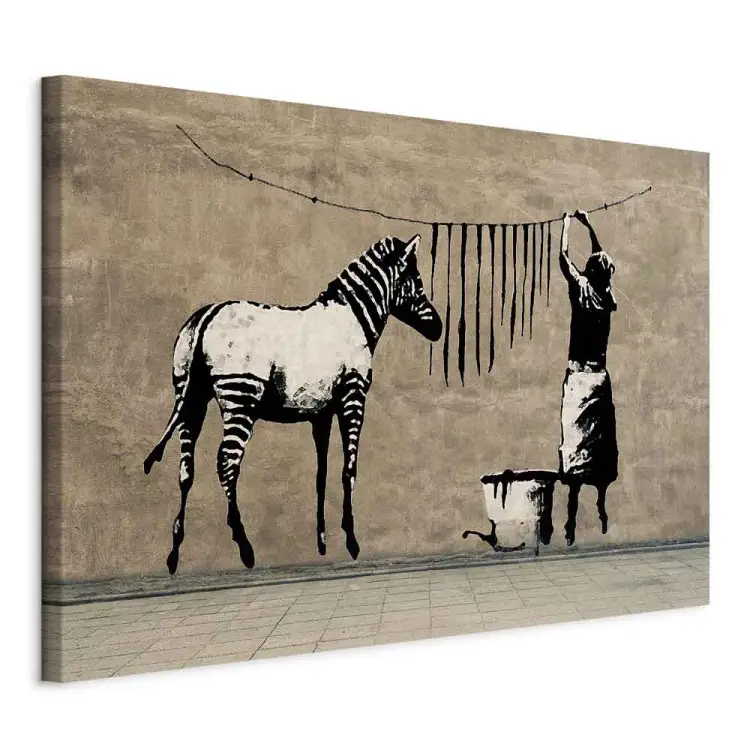 Banksy: Zebratvätt på betong - bred