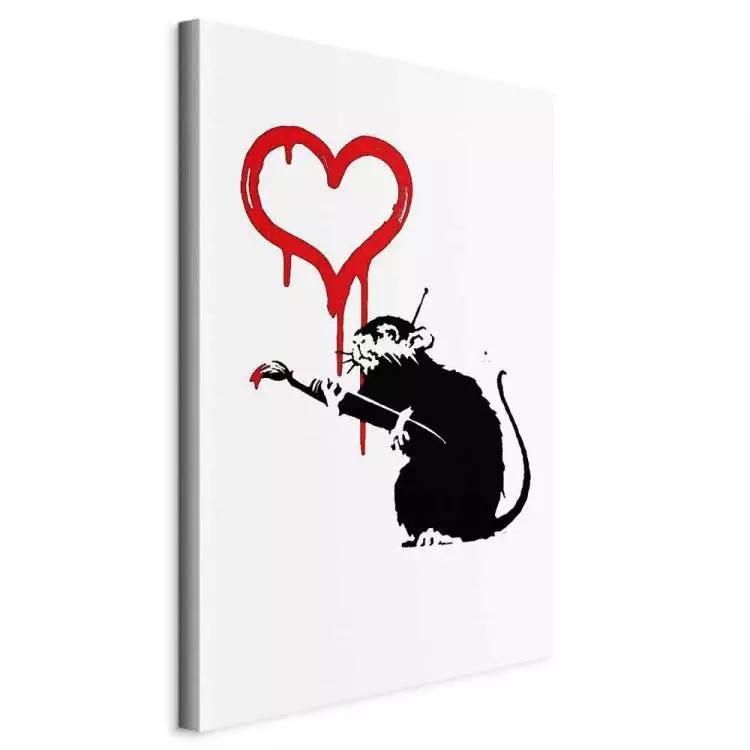 Love Rat (1-piece) vertikal - gatukonst av en råtta som målar hjärtan
