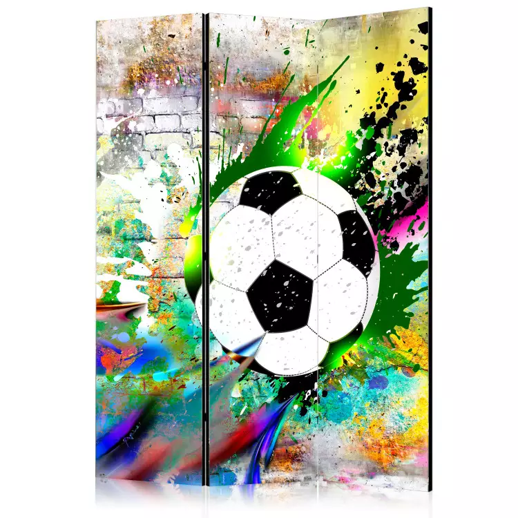 Stadsspel (3-delad) - fotboll och färgstark bakgrund med tegel