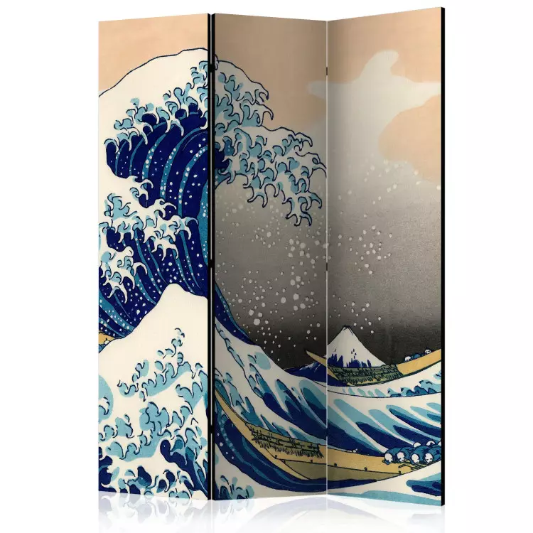 Den stora vågen vid Kanagawa (3-delad) - komposition inspirerad av Japan