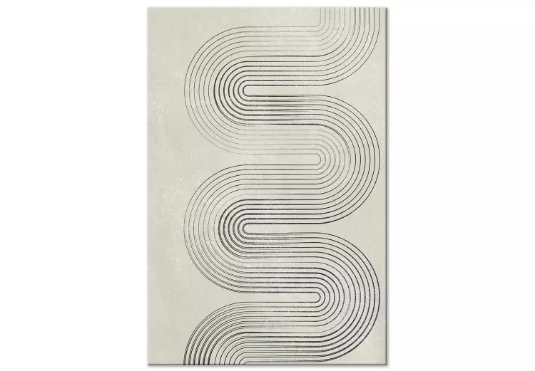 Symmetrisk svart våg - abstraktion i grå färger i japansk stil