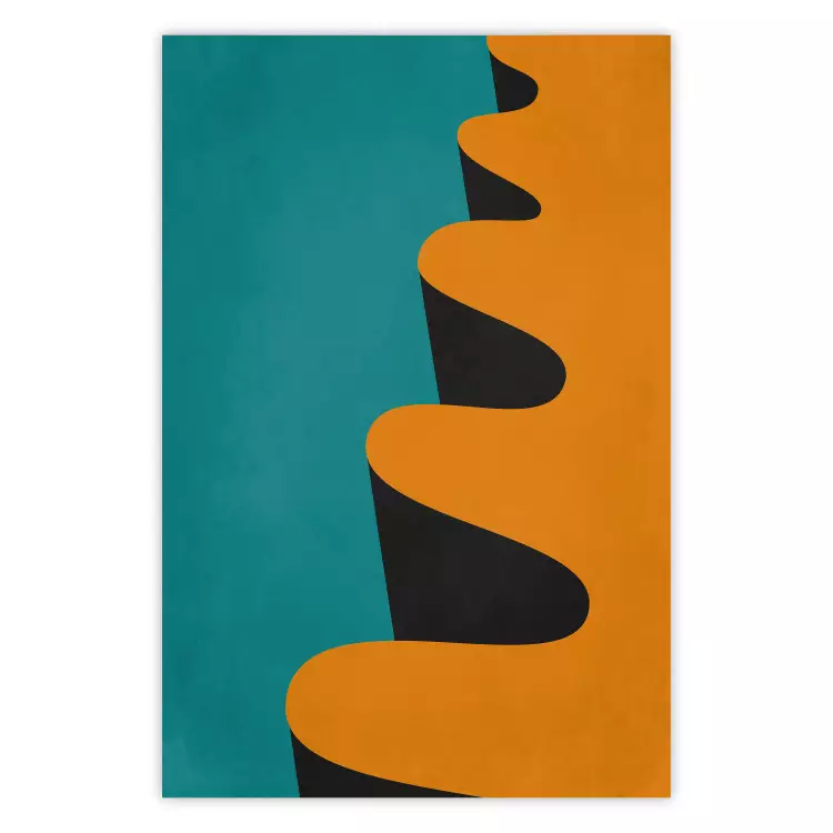 Orange våg - abstrakt vågmönster i geometrisk stil