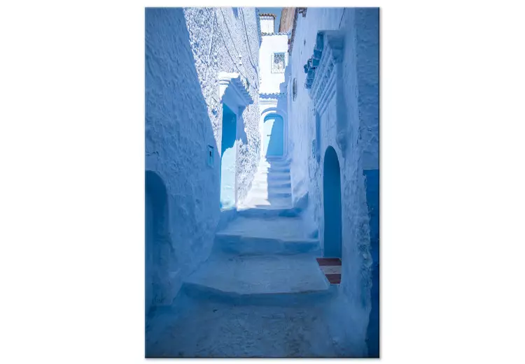 Arkitektur av blått (1-del) vertikal - arabiska trappor i Marocko