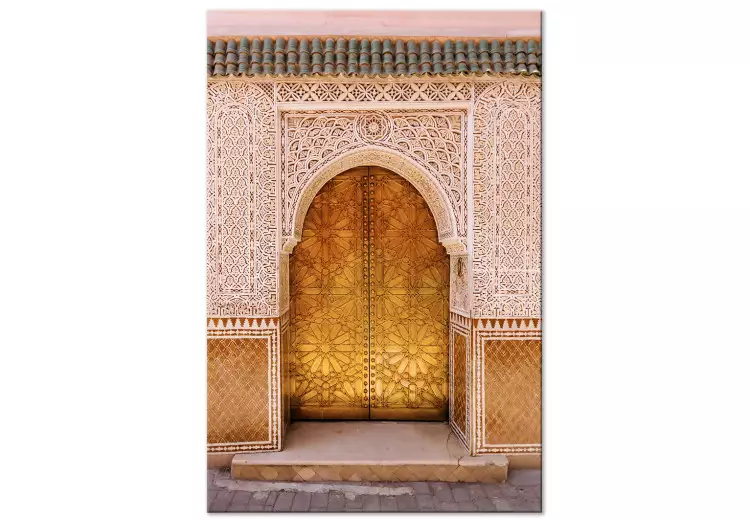 Arabisk prakt (1-pjäs) vertikal - gyllene ornament på vägg