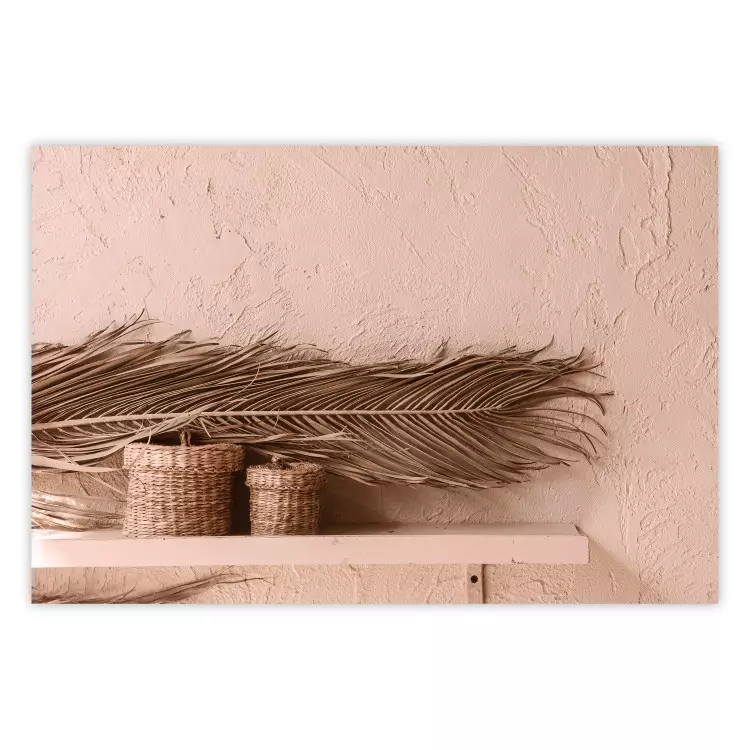 Marockansk komposition - palmblad och korgar i varma toner