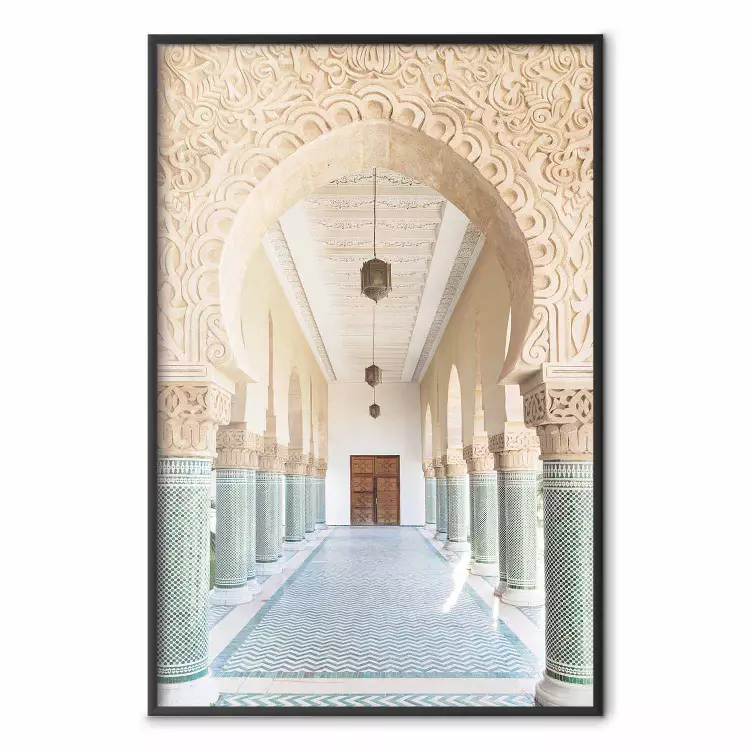 Marockanskt valv - arkitektur i beige och turkos