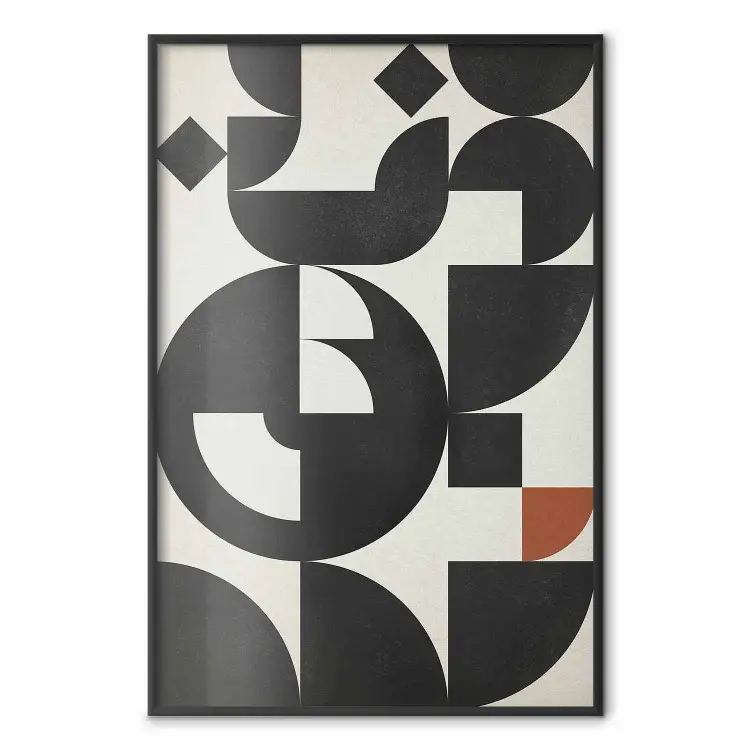 Stora vågor - abstrakt komposition av svarta geometriska figurer