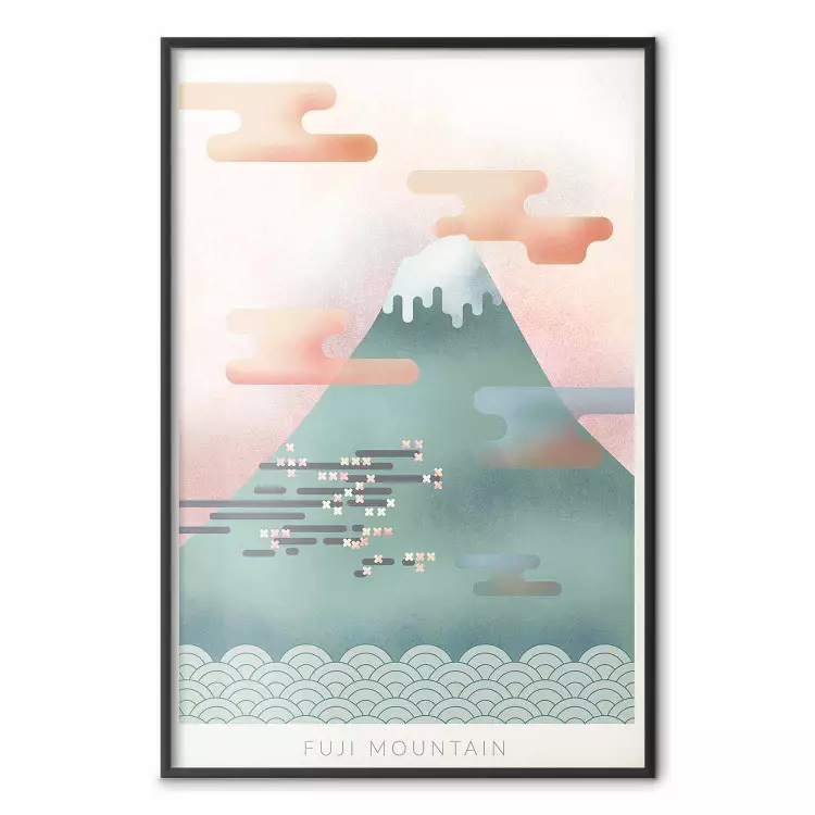 Mount Fuji - abstrakt grafik av pastellfjäll japansk stil