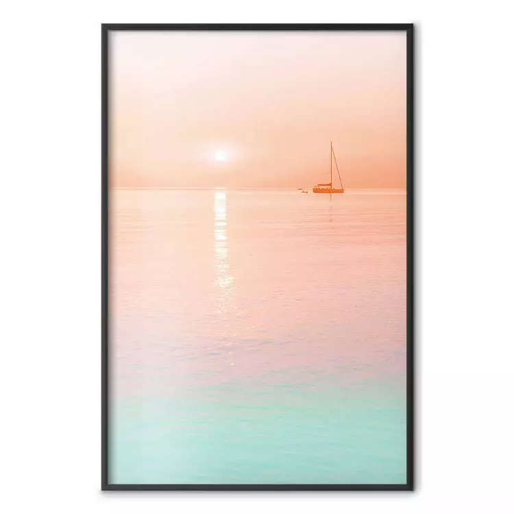 Sommarkryssning - marinlands abstrakt pastell vid solnedgången