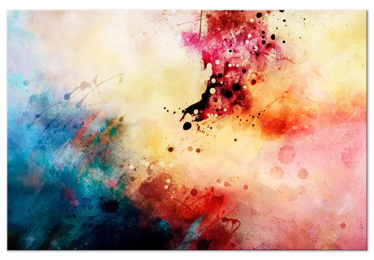 Färgsymfoni (1-del) bred - Abstrakt färgstark akvarell