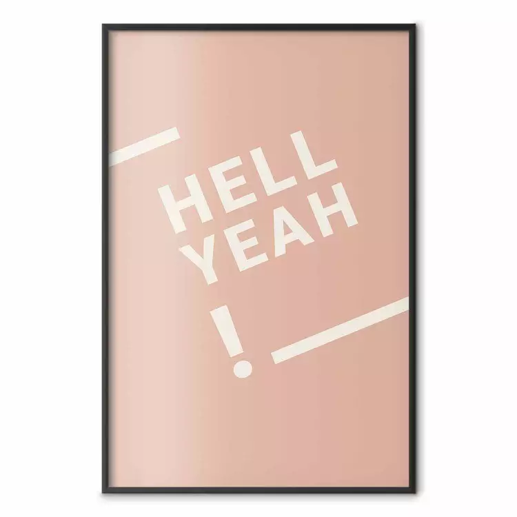 Hell Yeah! - vita engelska texter på ljus pastellbakgrund