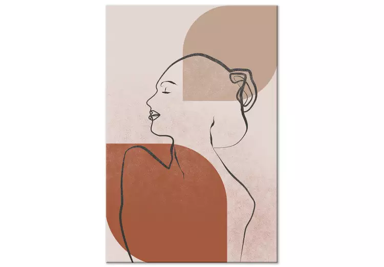 Linjär kvinnlig naken - abstrakt minimalistiskt porträtt