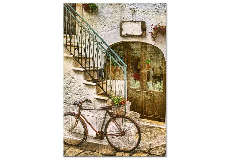 Cykel vid stentrappan - foto av en italiensk stad