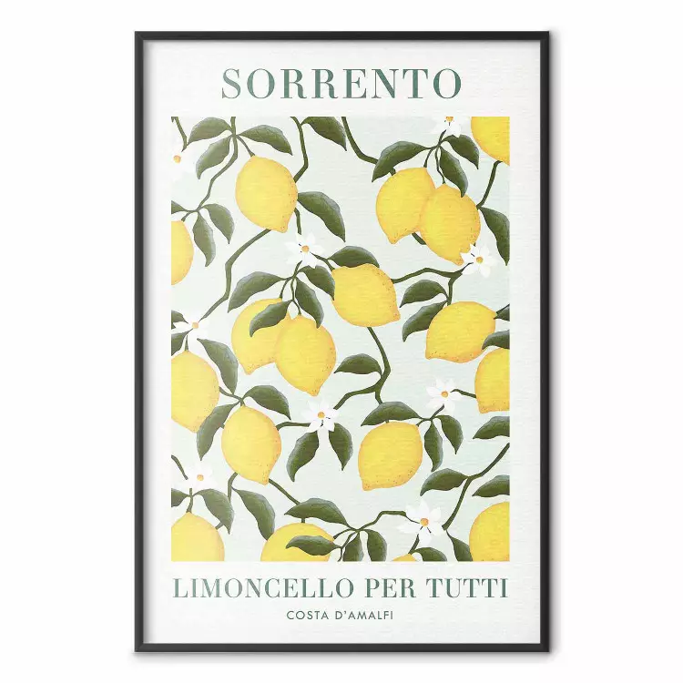 Citroner från Sorrento - sommarmotiv med frukt och italienska skrifter