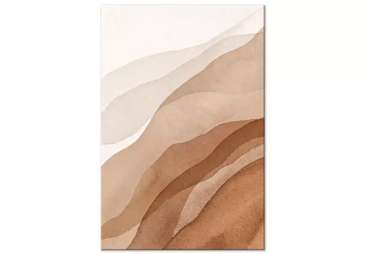 Bruna och beige vågor - modern abstraktion i boho-stil