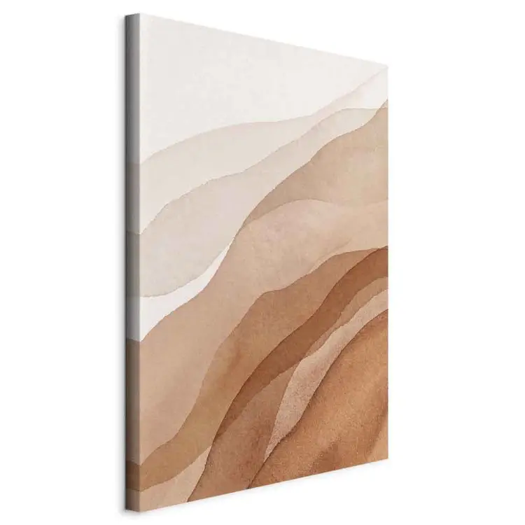 Bruna och beige vågor - modern abstraktion i boho-stil
