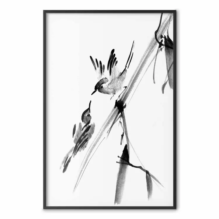 Själsfränder - minimalistisk bild av fåglar i svartvitt