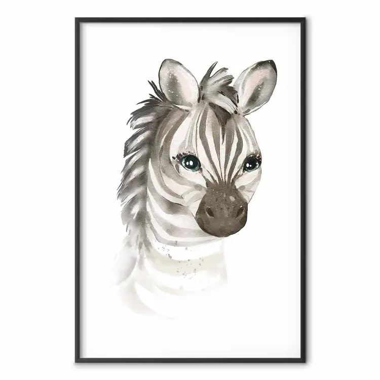 Liten zebra - porträtt av en charmig randig djur