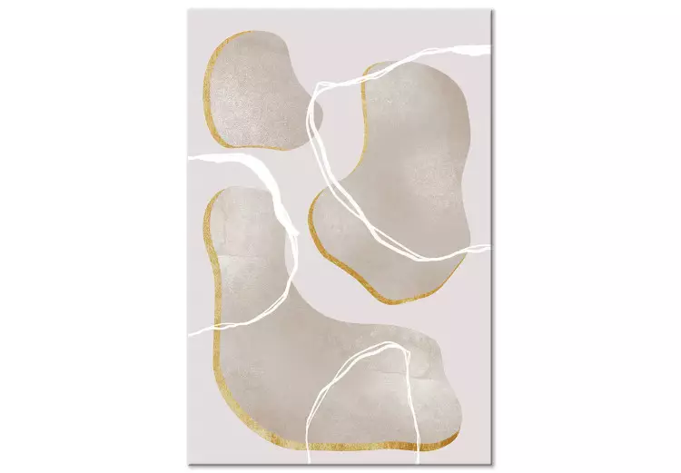 Grå marmorfragment - beige abstraktion i scandi boho-stil