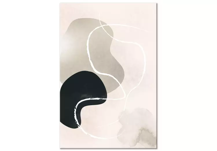 Grå och svarta ränder med vit tråd - abstraktion i scandi boho-stil