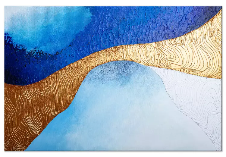 Gyllene mynning (1-del) bred - modern abstraktion i blått