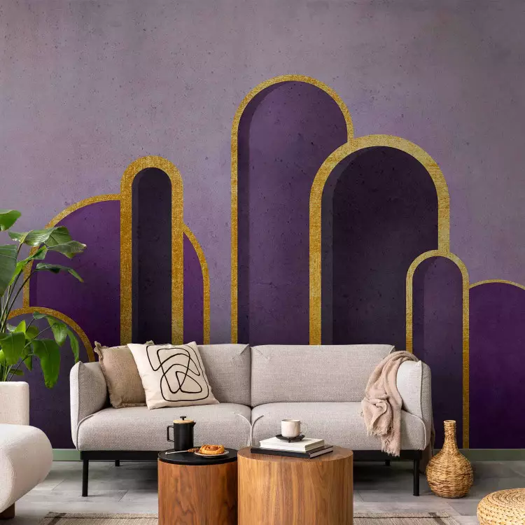 Ametrine portal - modern grafik i violetta nyanser med ett abstrakt motiv